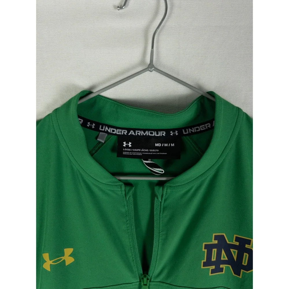 Under Armour Notre Dame Fighting Irish Quarter Zip Pullover Mens M Green Streetw